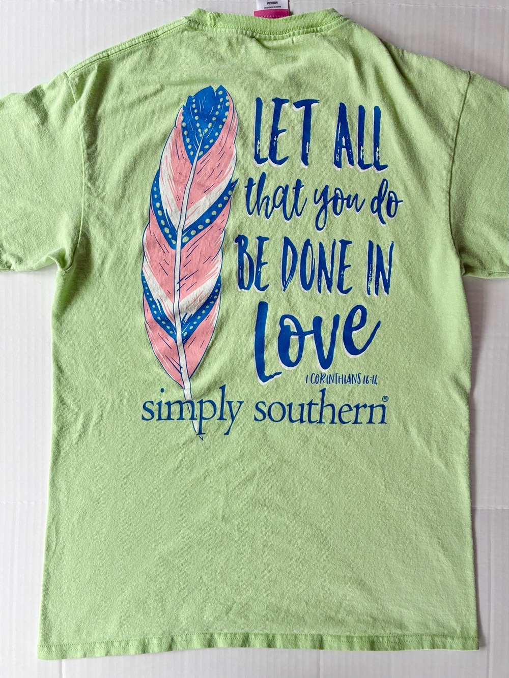 Simply Southern Women’s Short Sleeve Green Crew Neck T-Shirt Size Medium